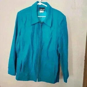 Women's SAG HARBOR Turquoise 100% genuine Wool Blazer/Jacket Size 16